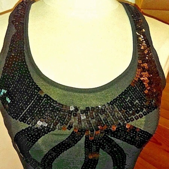 Miley Cyrus, Max Azria, Black Sequin, Racer, XS - Picture 1 of 4